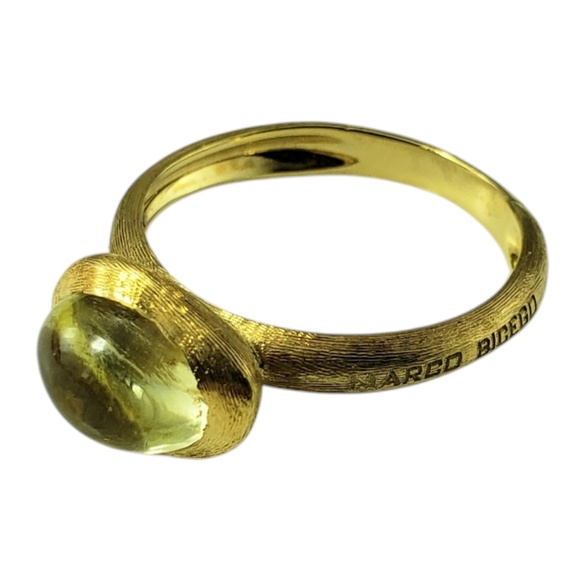 Marco Bicego 18K Yellow Gold Cabochon Citrine Jaipur Frame Ring Size 7.5 #20326 - Picture 2 of 8